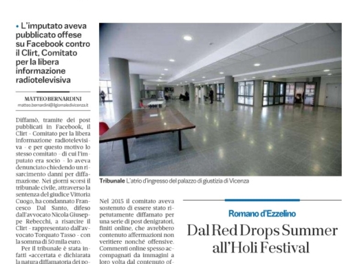 Anche il “Giornale di Vicenza” mette in rilievo la nostra vittoria!
